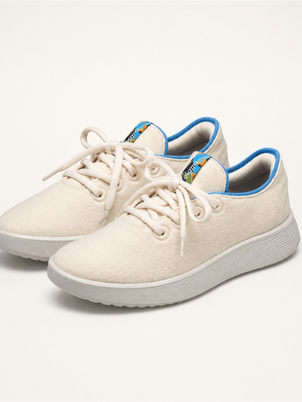 Allbirds Women’s Wool Sneakers - Cream with Blue Trim